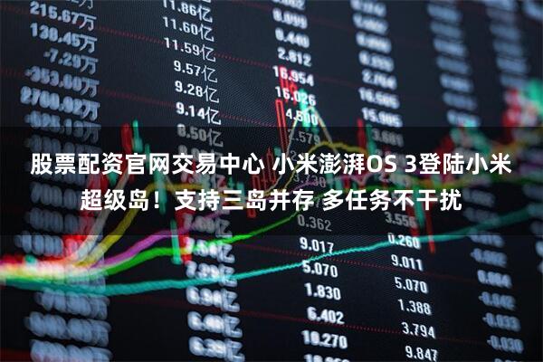 股票配资官网交易中心 小米澎湃OS 3登陆小米超级岛！支持三岛并存 多任务不干扰