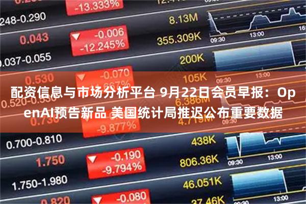 配资信息与市场分析平台 9月22日会员早报：OpenAI预告新品 美国统计局推迟公布重要数据