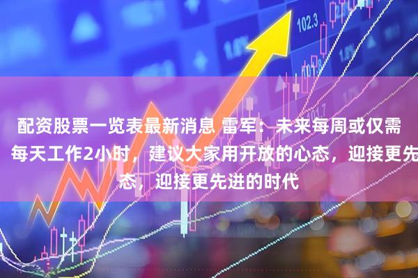 配资股票一览表最新消息 雷军：未来每周或仅需工作3天，每天工作2小时，建议大家用开放的心态，迎接更先进的时代